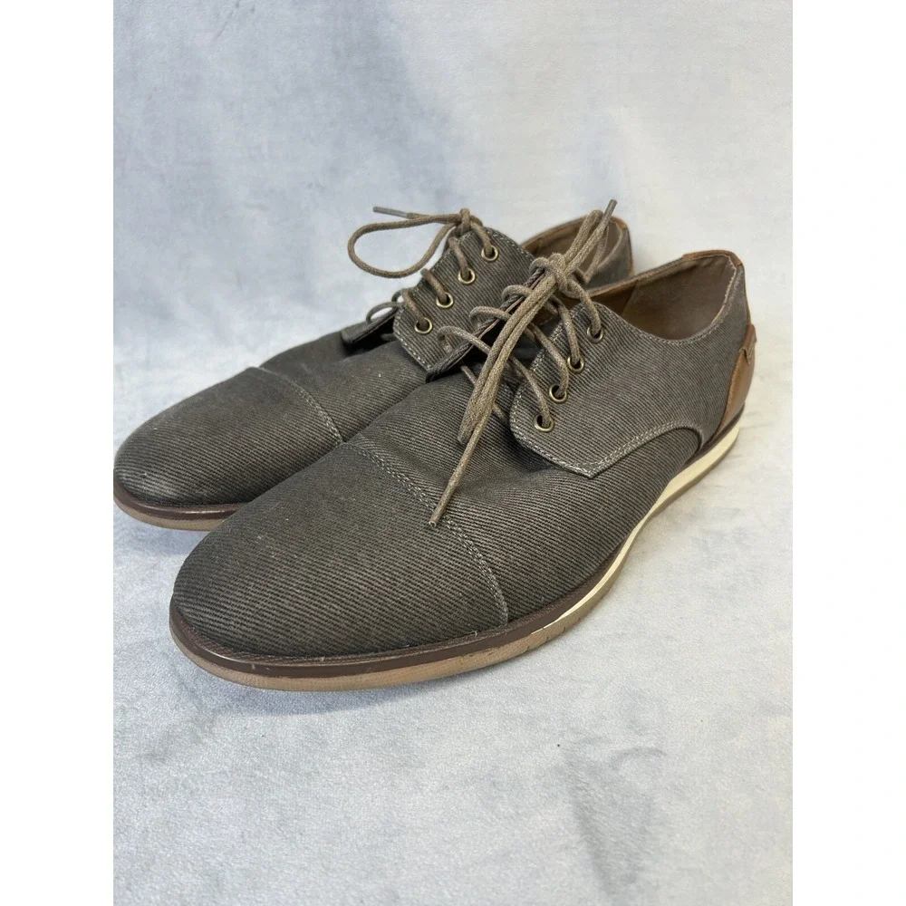 r2 Shoes Harvey Mens Size 11 M Lace Up Gray‎ Brown Casual Dress Every Day Wear
